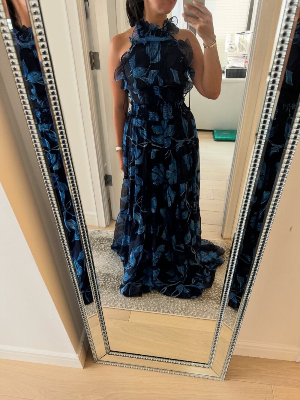 NWT PatBO Nightflower Ruffled Floral Maxi Dress size 4